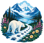 Glacier Bear Paw Trail  Precision Cut Decal